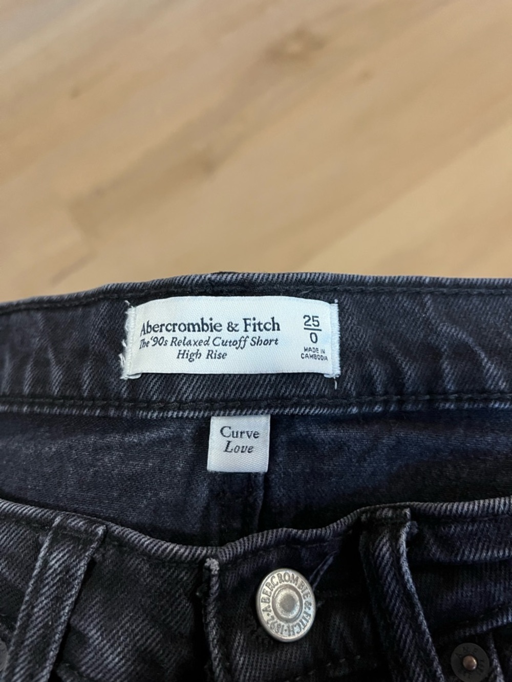 Abercrombie & Fitch Men’s Relaxed Cutoff Jeans - Black Wash